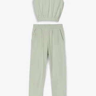 Conjunto calça e top em algodão