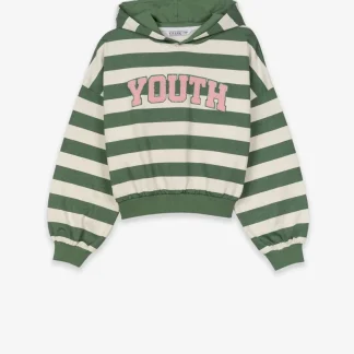 Hoodie com riscas e texto
