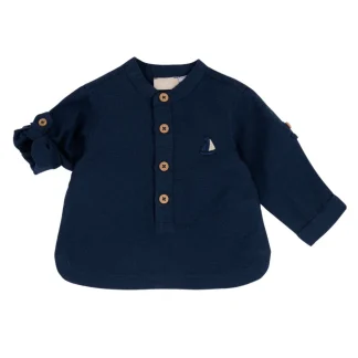 Camisa Azul Escura Barquinho