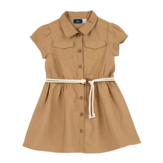 Vestido em Sarja Camel