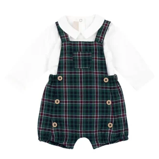 Conjunto Jardineira/Body Xadrez