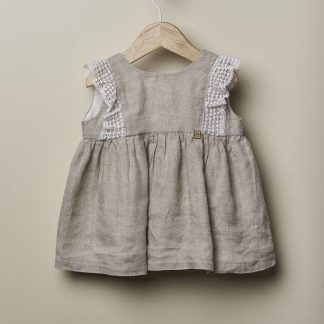 Vestido de linho bege Wedoble