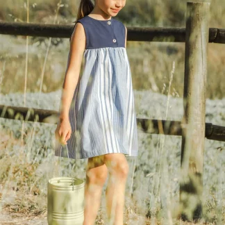 Vestido de Riscas Irregulares
