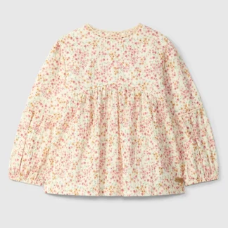Blusa Floral com Detalhes de Renda