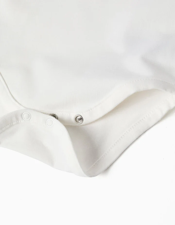 Body de manga comprida com riscas para recém-nascido, branco/bege - Image 4