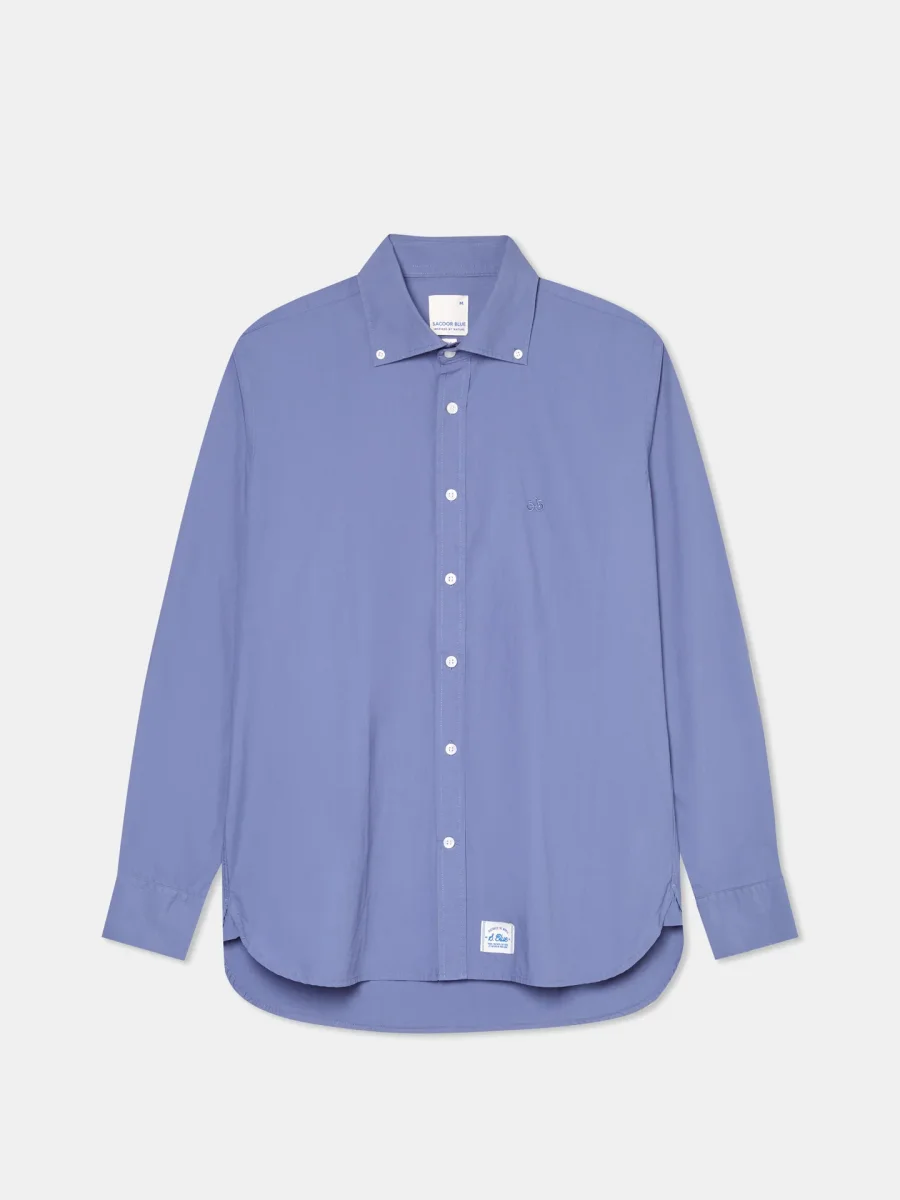 Camisa regular fit com colarinho com botão em tecido de algodão - Image 8