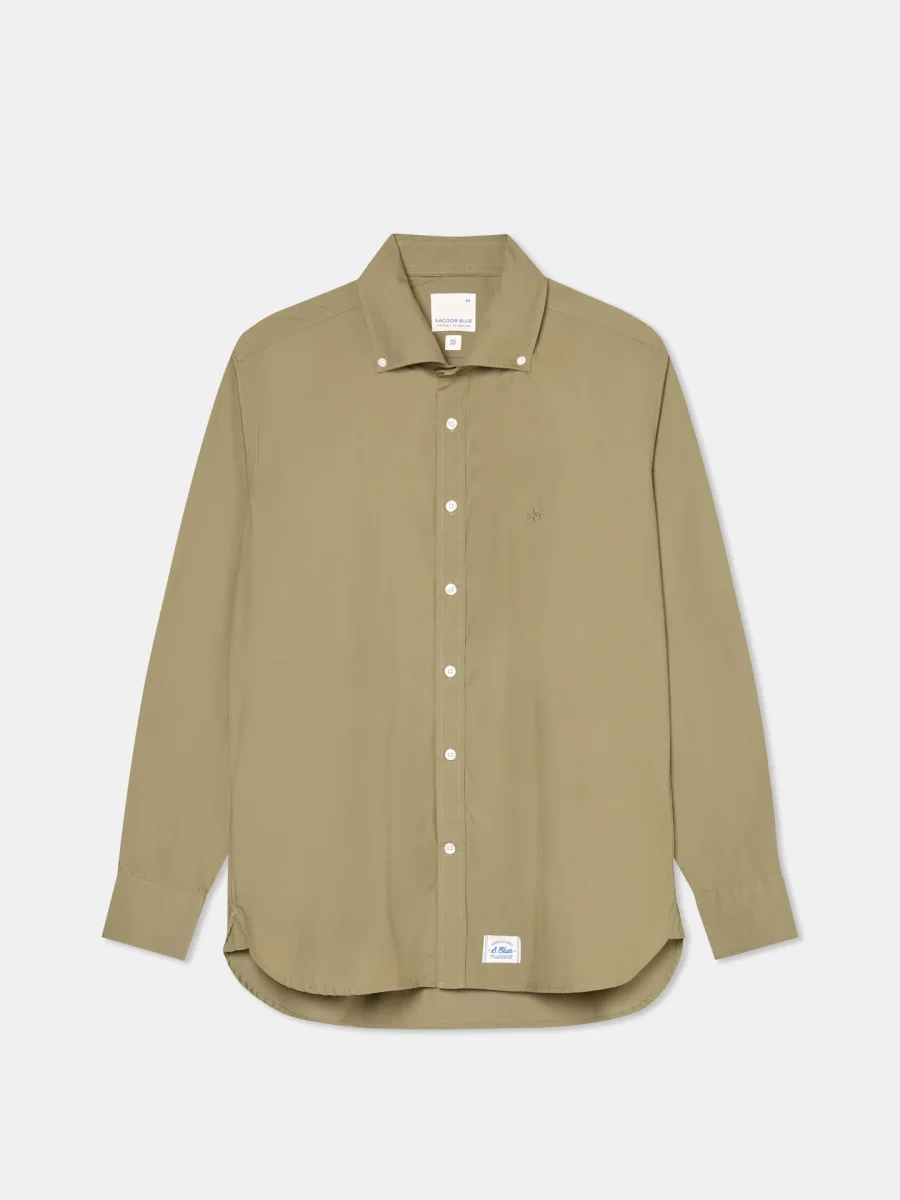Camisa regular fit com colarinho com botão em tecido de algodão - Image 4