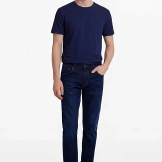 Jeans Regular Fit em algodão com elastano