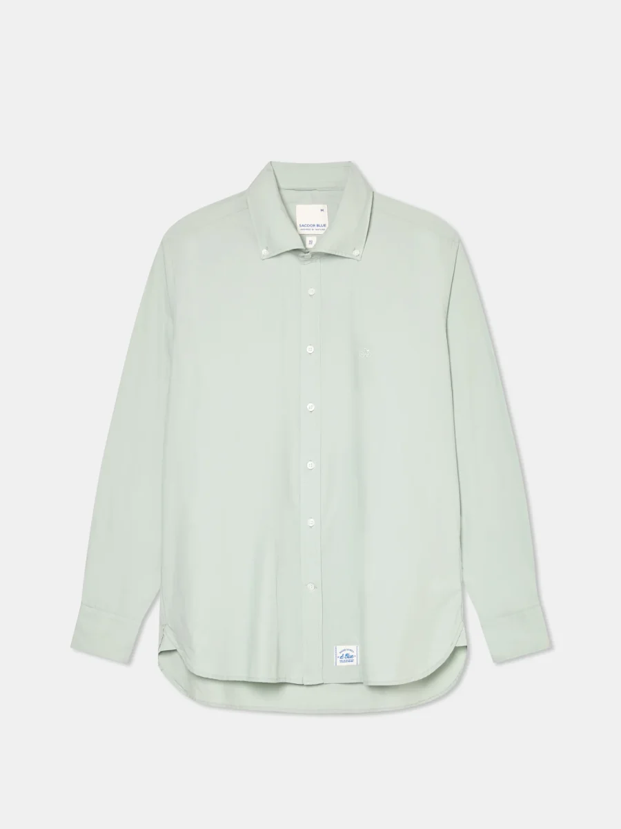 Camisa regular fit com colarinho com botão em tecido de algodão - Image 6