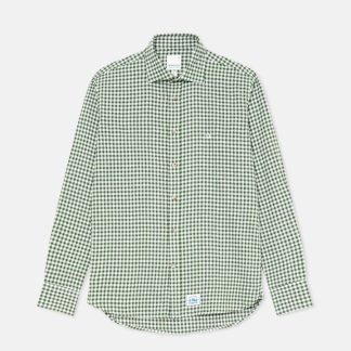 Camisa slim fit em flanela de xadrez