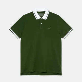 Polo masculino em piquet com contraste na gola