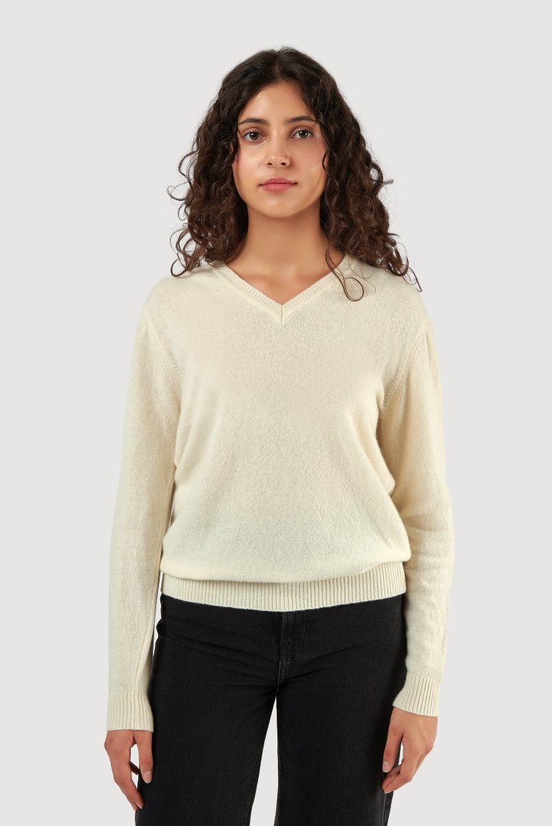 Camisola de Lã Clássica com Decote em V - Image 3