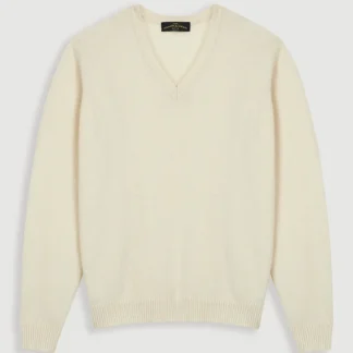 Camisola de Lã Clássica com Decote em V