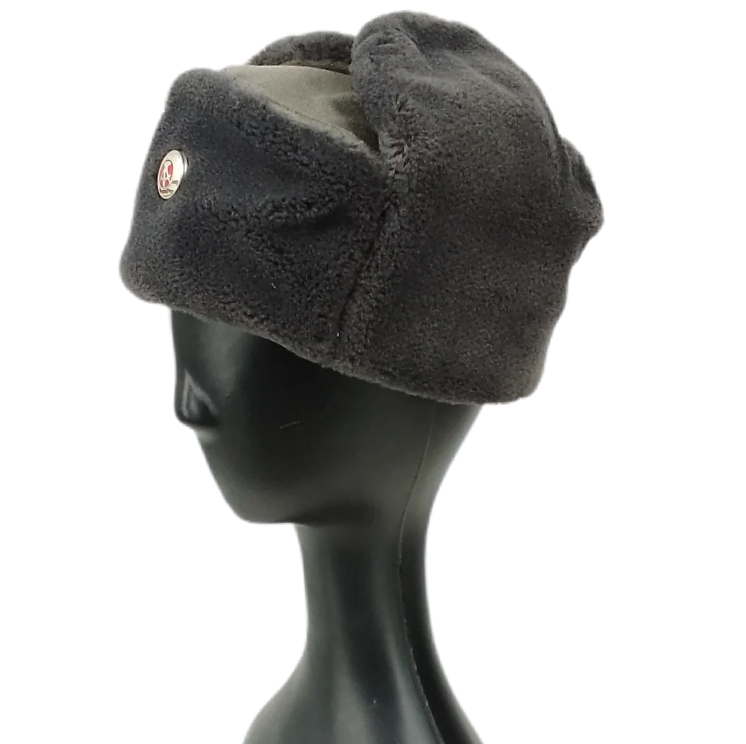 Gorro / Ushanka (Chapka) da Alemanha de Leste com distintivo - surplus original - Image 7