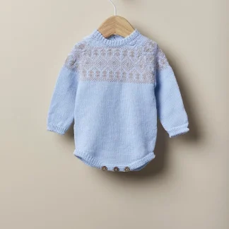 Fofo de manga comprida com jacquard de lã merino