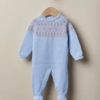 Babygrow com jacquard em malha de lã merino