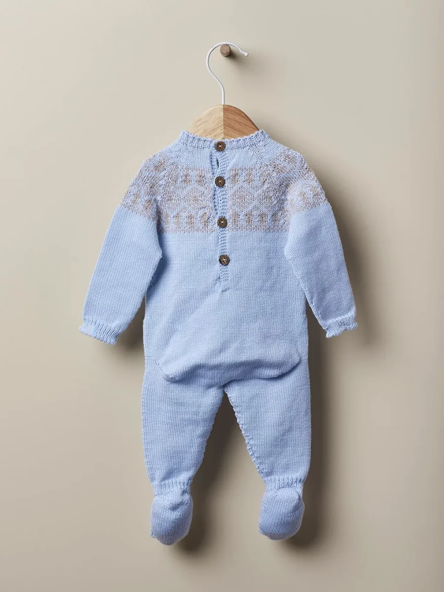Babygrow com jacquard em malha de lã merino - Image 3