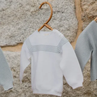 Camisola Riscas Tricotada em Lã Merino