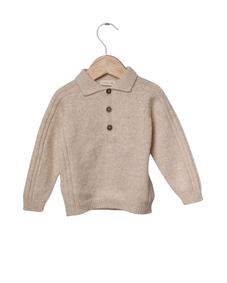 Camisola Polo Tricotada em Lã Merino - Image 5