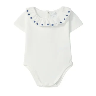 Body Gola de Folho Flores Bordadas