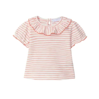 T-shirt Riscas Gola Folho
