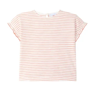 T-shirt Riscas Mangas de Folho