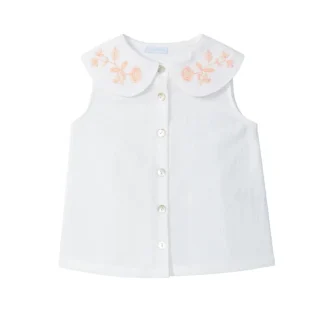 Blusa Algodão Texturado e Bordado