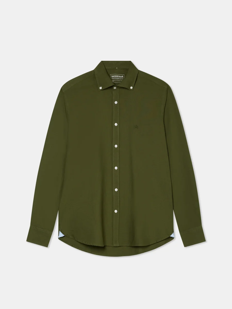 Camisa casual em oxford liso - Image 4