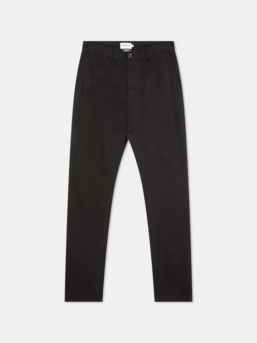 Calças chino slim fit com bolso smart com fecho de correr em tecido de algodão-elastano - Image 5