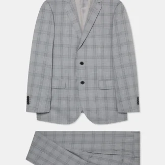 Fato slim fit em tecido estruturado