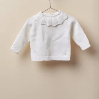Camisola tricotada com folho na gola Wedoble