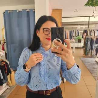 Camisa Bordada Azul