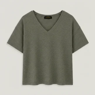 Top de Linho Oversized em V
