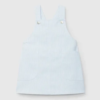Saia de Peito Tecido Denim de Riscas